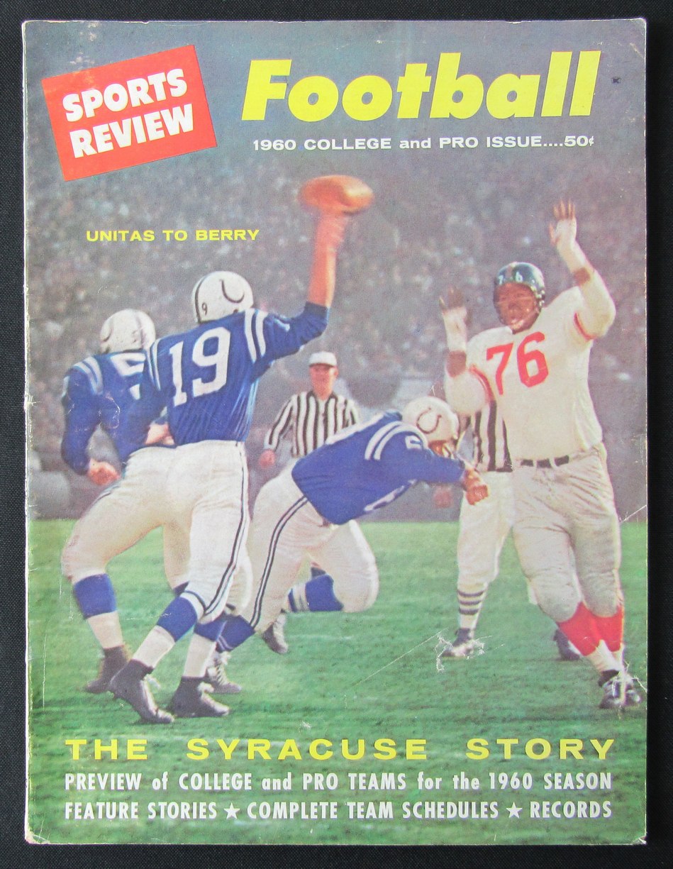 1960 Sports Review Football Magazine College and Pro Issue Unitas Cover 190405