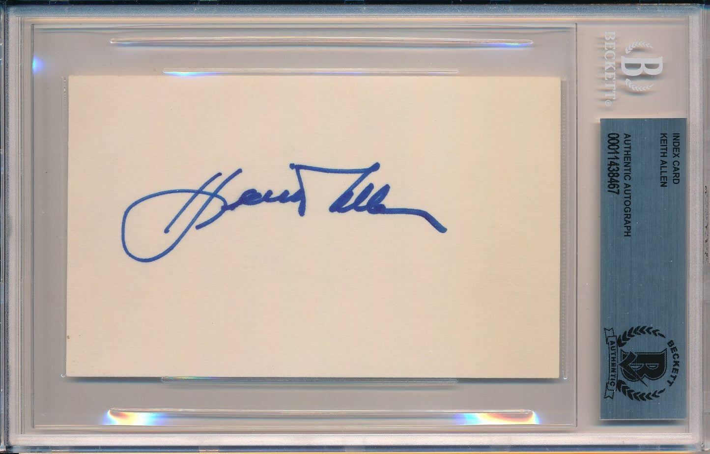 Keith Allen Red Wings Flyers HOF Signed/ Auto 3x5 Index Card Beckett 145240