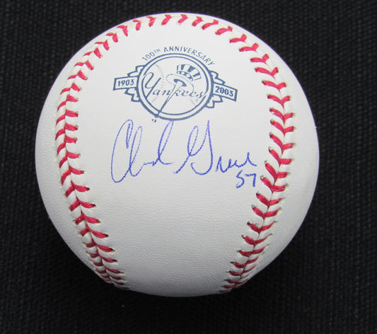 Chad Green Signed/Auto Yankees 100th OML Baseball MAB Inscr 187118