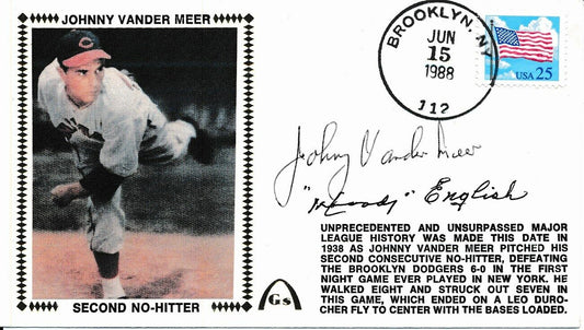 Vander Meer/English 1988 Dual-Signed First Day Cover Brooklyn, NY JSA 149966