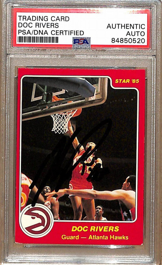 1984-85 Star Company #84 Doc Rivers Hawks Signed/Auto Card PSA/DNA 178943