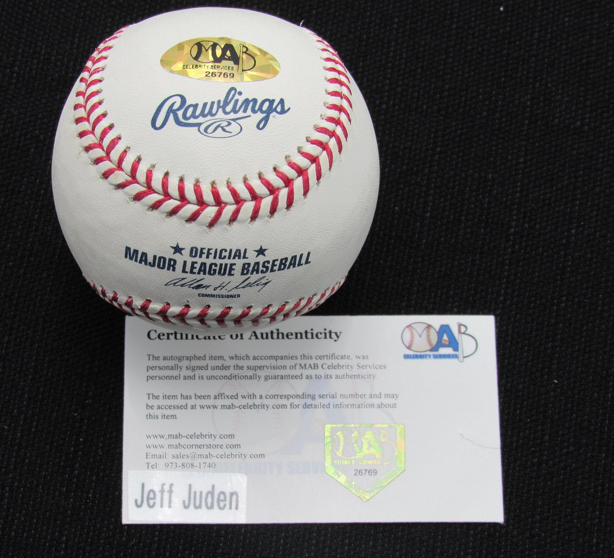 Jeff Juden Signed/Auto Yankees 100th OML Baseball MAB Inscr 187033