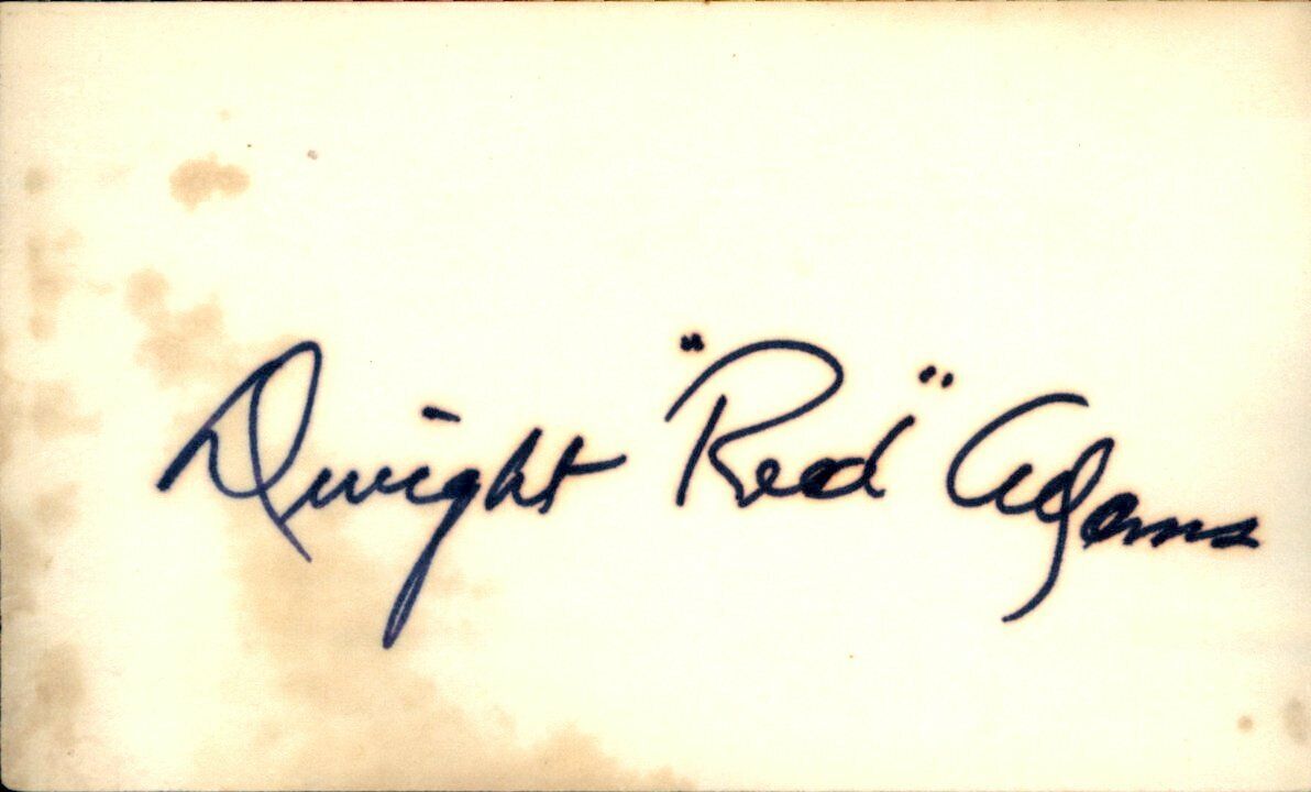 Red Adams Los Angeles Dodgers d.2017 Signed/Autographed 3x5 Index Card 162627
