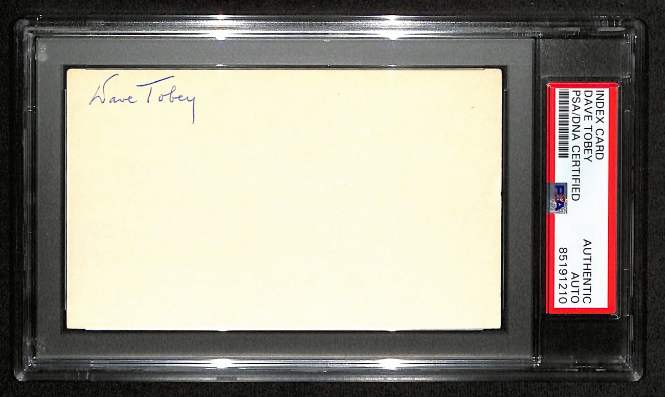 Dave Tobey HOF Signed/Auto 3x5 Index Card NBA Referree PSA/DNA 188559