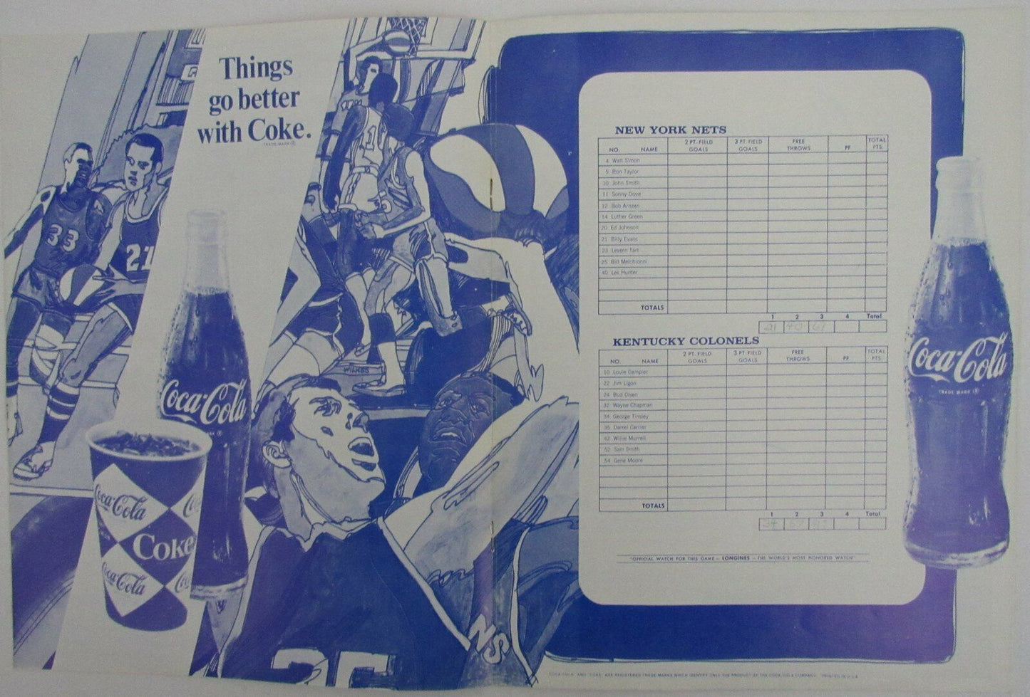 1970 ABA Playoff Game 4 Program - Kentucky Colonels vs. New York Nets 145161