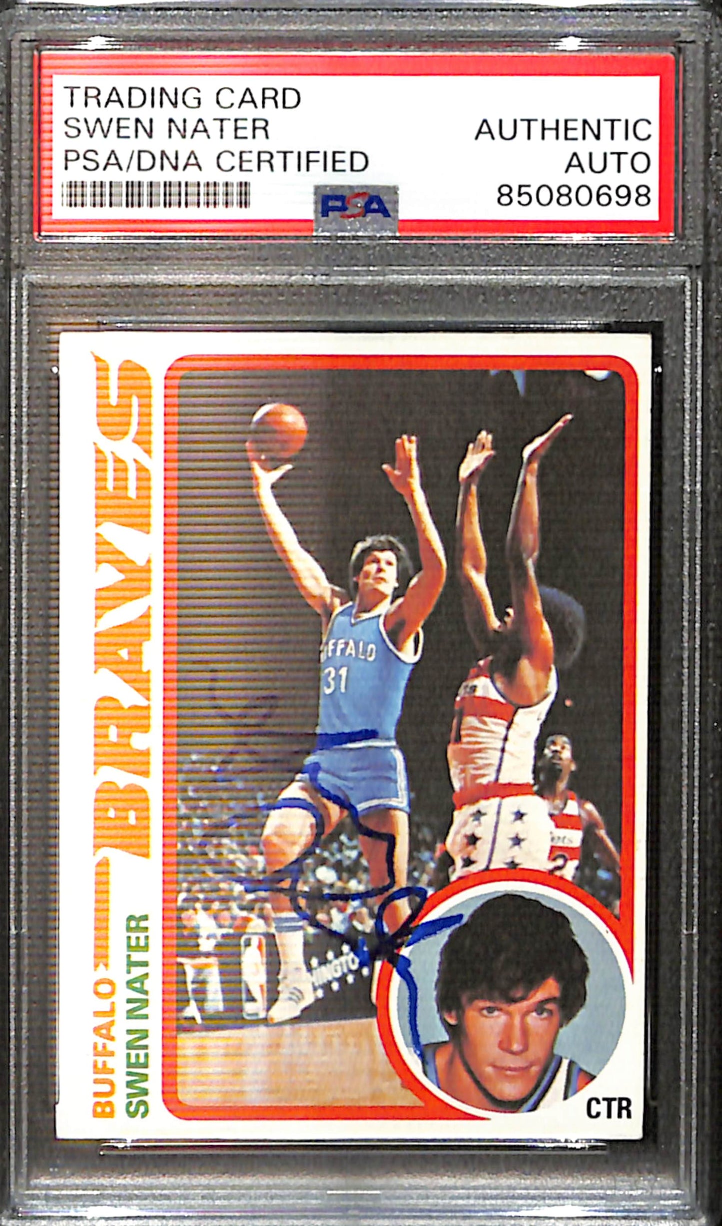 Swen Nater Signed/Auto 1978 Topps Card #23 Buffalo Braves PSA/DNA 185405