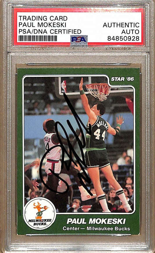 1985-86 Star Company #127 Paul Mokeski Bucks Signed/Auto Card PSA/DNA 178995