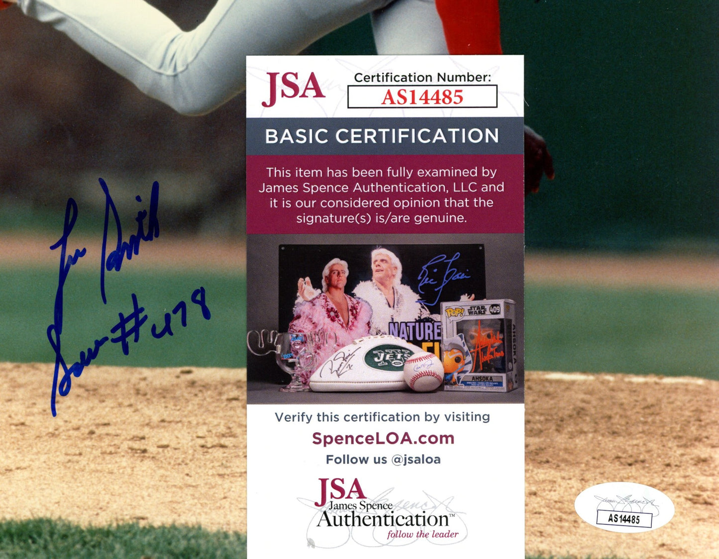 Lee Smith Signed/Inscribed 8x10 Photo St. Louis Cardinals JSA 186334