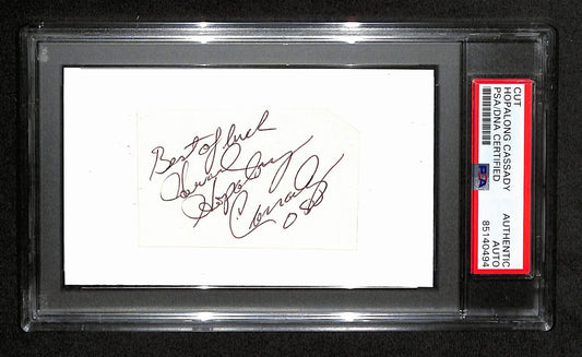 Hopalong Cassady Autographed 3x5 Cut Card PSA/DNA 186512