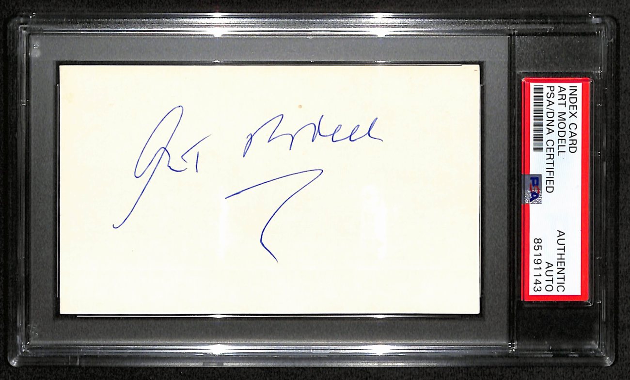 Art Modell HOF Signed/Auto 3x5 Index Card Cleveland Browns Owner PSA/DNA 187484