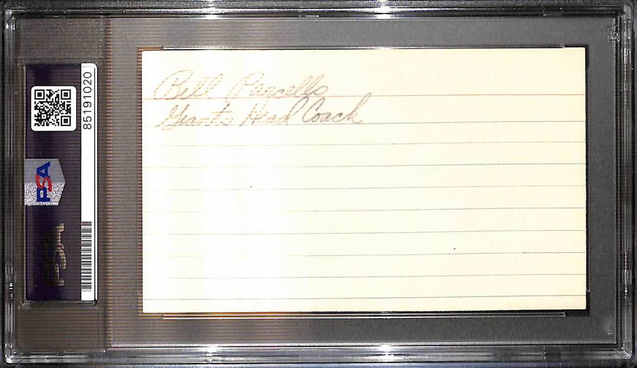 Bill Parcells HOF Signed/Auto 3x5 Index Card New York Giants PSA/DNA 187458