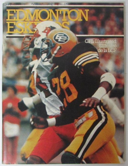 1979 CFL Edmonton vs. Hamilton Football Game Program 145683