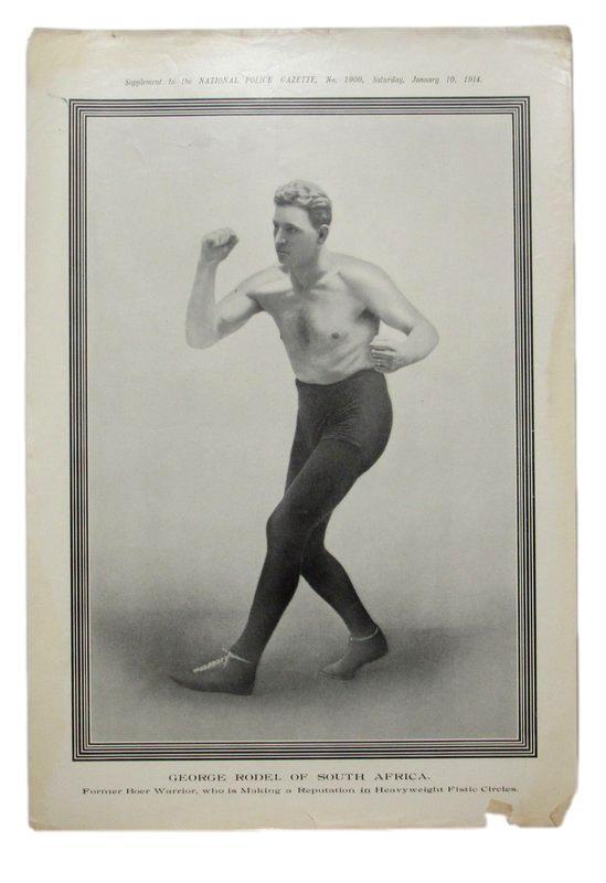 1914 National Police Gazette Magazine George Rodel 11x15 Supplement Poster
