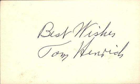 Tommy Henrich New York Yankees d.2009 Signed/Autographed 3x5 Index Card 162474
