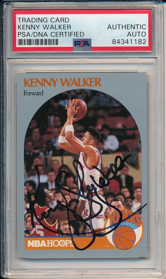 Kenny Walker New York Knicks Signed/Auto 1990 Hoops Card #210 PSA/DNA 163618