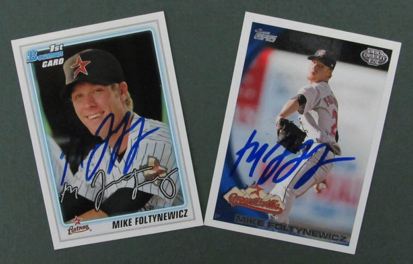 Lot of 2 Mike Foltynewicz Greenville Astros Signed Rookie Trading Cards 146620