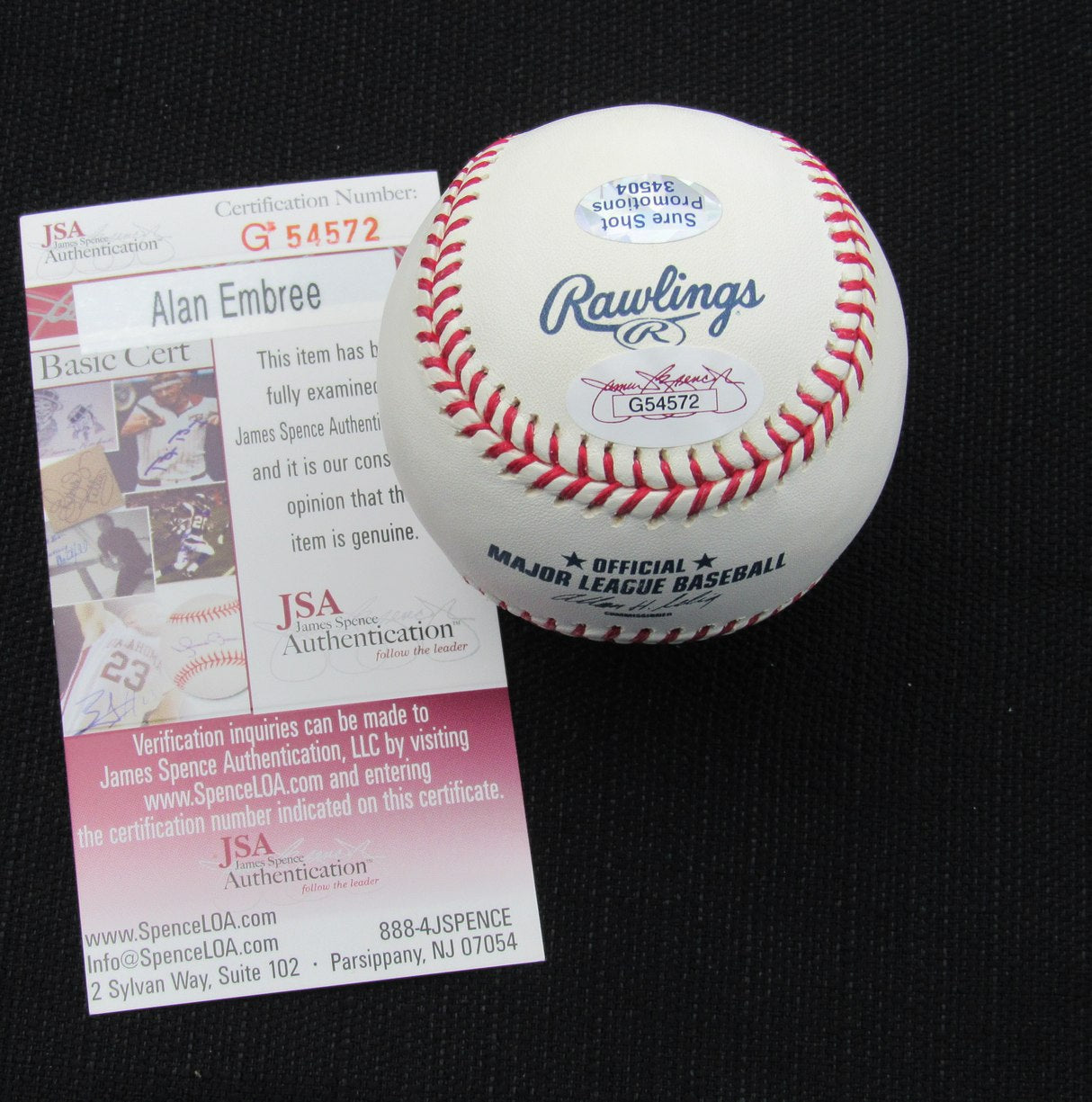 Alan Embree Signed/Auto Yankees 100th OML Baseball JSA 186675