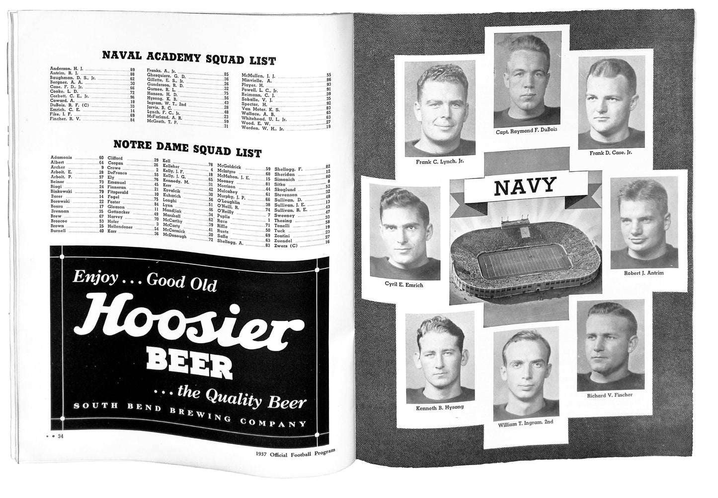 10/23/1937 Navy vs. Notre Dame College Program 185799
