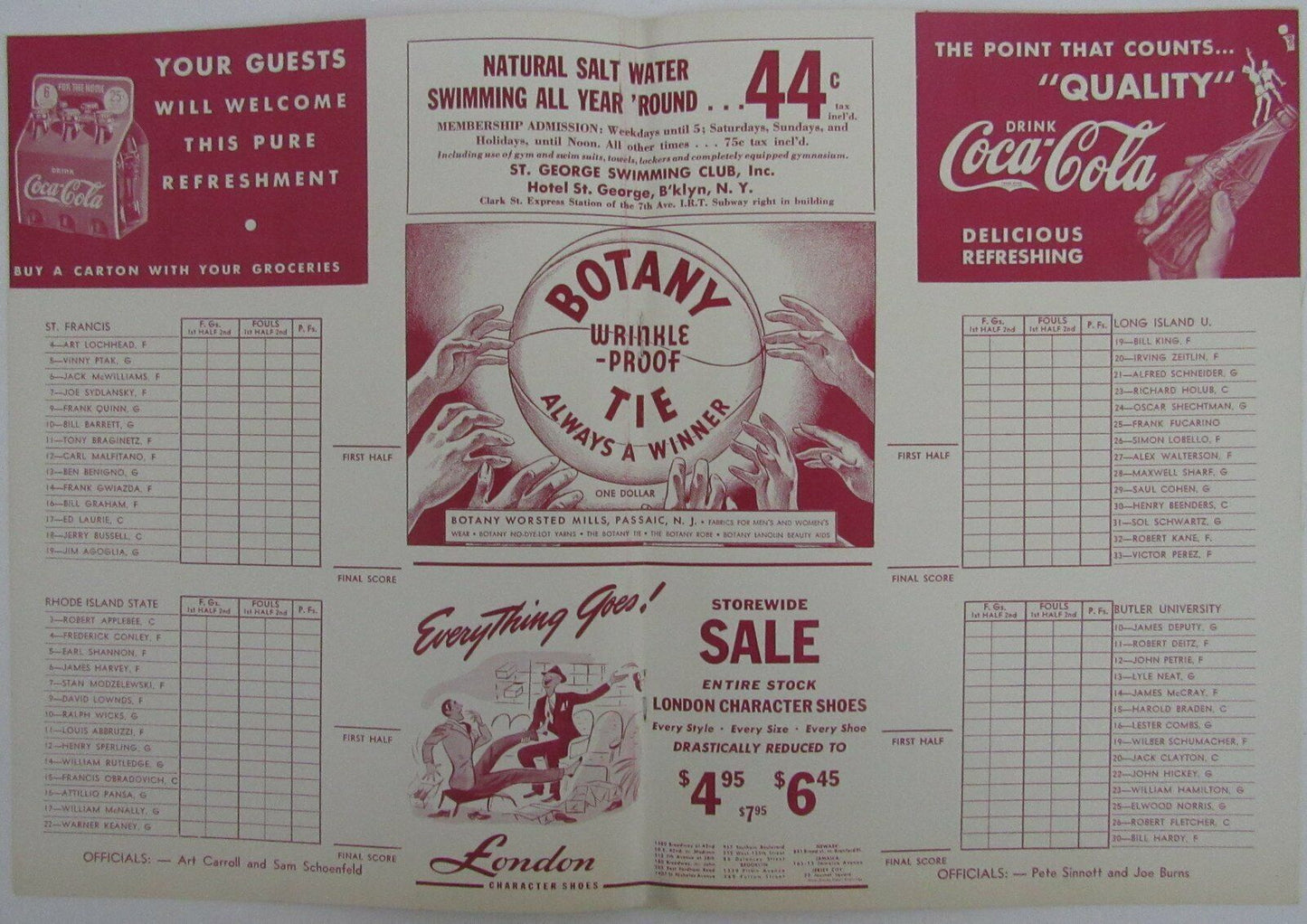 1941 NCAA Basketball Doubleheader Games Program at Madison Square Garden 144849