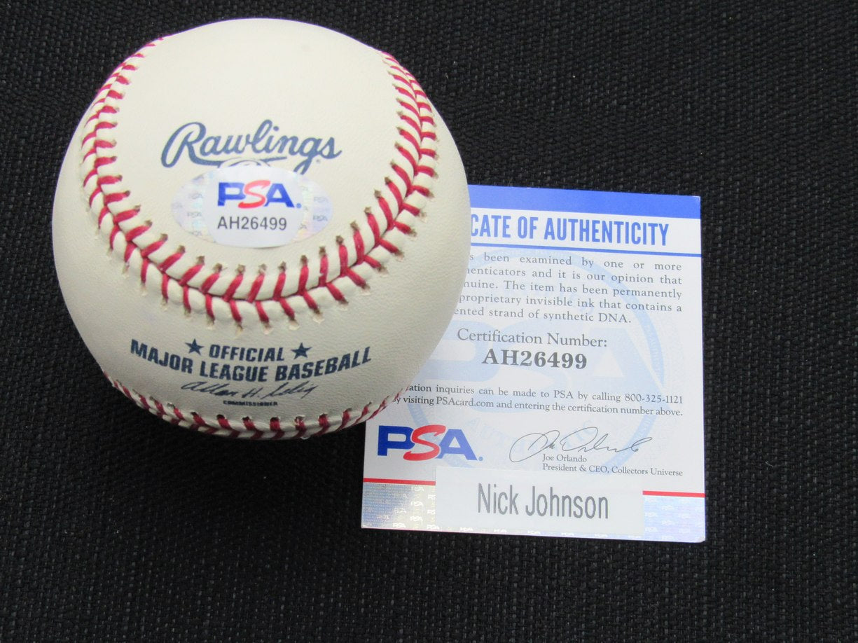 Nick Johnson Signed/Auto Yankees 100th OML Baseball PSA/DNA 187000