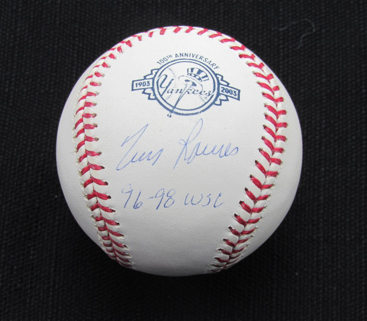Tim Raines Signed/Auto Yankees 100th OML Baseball MAB Inscr 187096