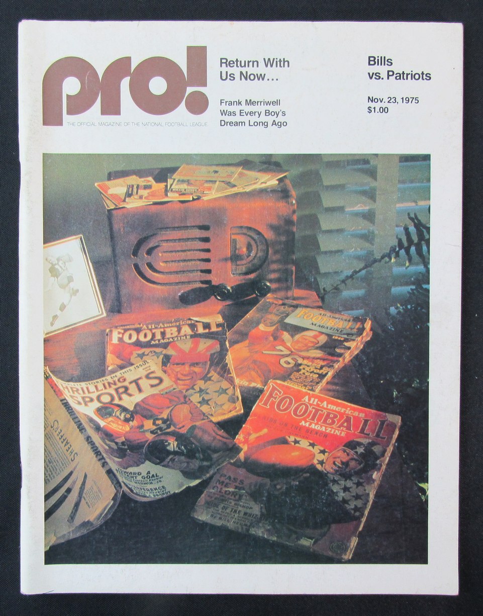 1975 Buffalo Bills vs. New England Patriots Program 11/23/75 172516
