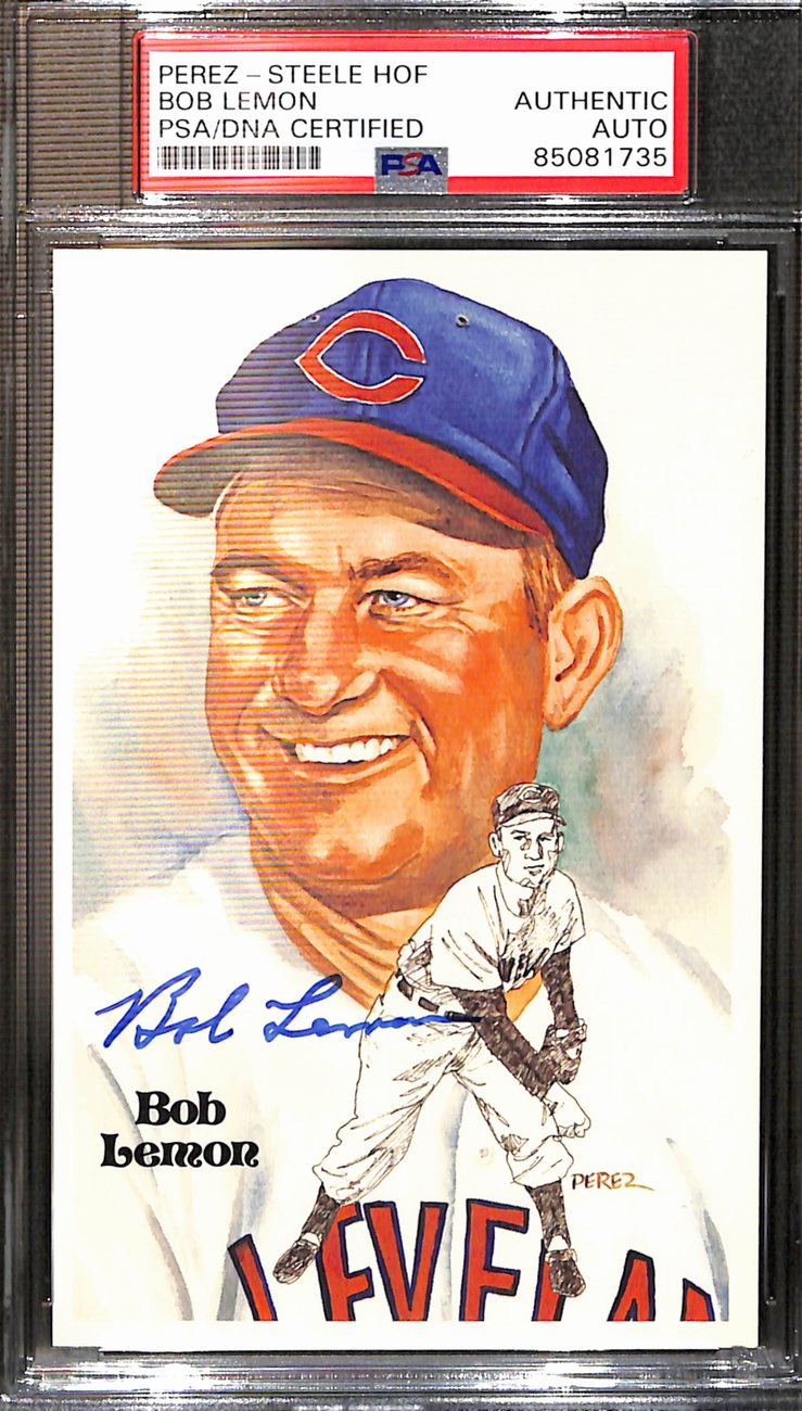 Bob Lemon Signed 1981 Perez-Steele HOF Postcard Indians PSA/DNA 183746
