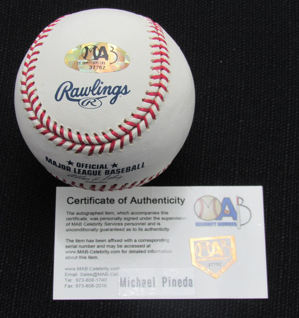 Michael Pineda Signed/Auto Yankees 100th OML Baseball MAB 187059