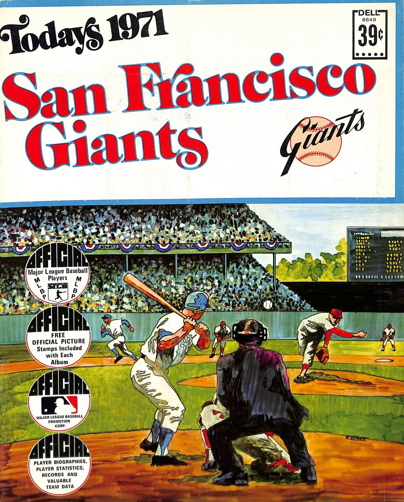 Todays 1971 San Francisco Giants Baseball Stamp Book Willie Mays EX/MT 180702