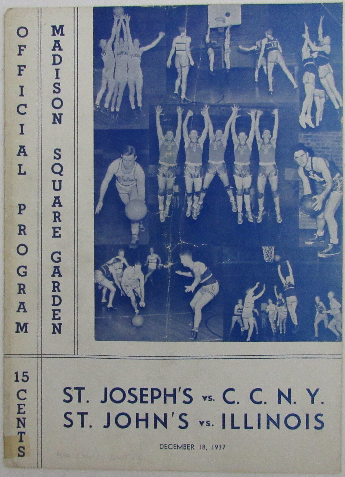 1937 NCAA Basketball Doubleheader Games Program at Madison Square Garden 145191