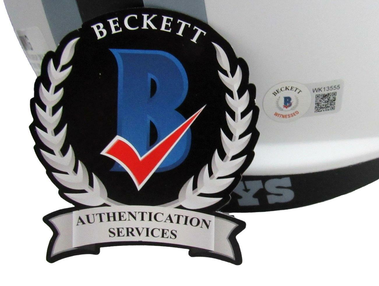 Emmitt Smith HOF Signed Cowboys Full Size Lunar Replica Helmet Beckett 166570