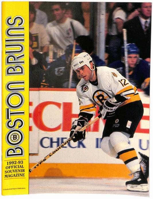 1992-93 Boston Bruins Official Souvenir Magazine Program Adam Oates Cover 182005