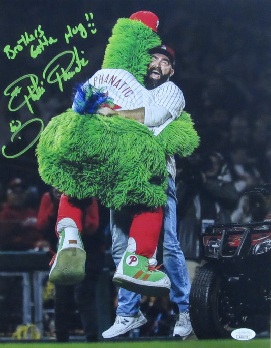 Phillie Phanatic (Tom Burgoyne) Signed/Inscr 11x14 Photo Phillies PSA/DNA 189813