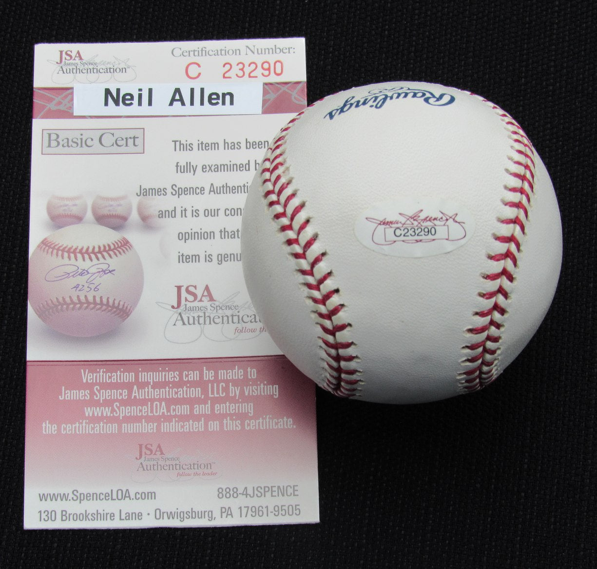 Neil Allen Signed/Auto Yankees 100th OML Baseball JSA 186934