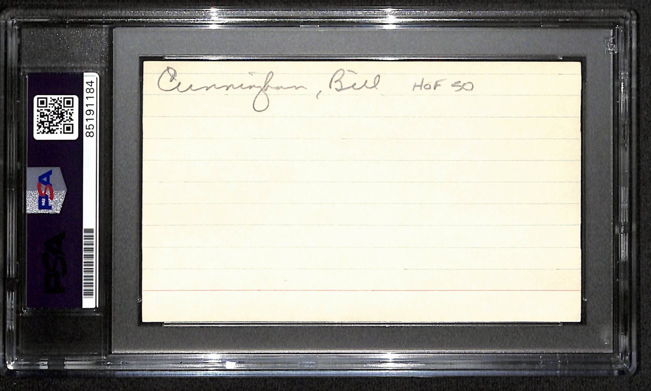 Billy Cunningham HOF Signed/Auto 3x5 Index Card UNC/76ers PSA/DNA 188540