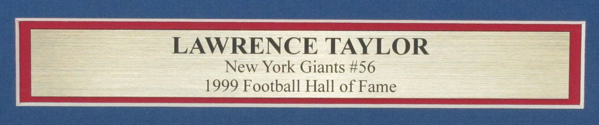 Lawrence Taylor HOF Autographed 16x20 Photo New York Giants Framed JSA 183363