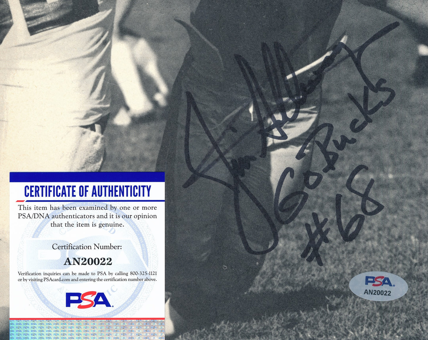 Jim Stillwagon Signed/Inscribed 8x10 Photo Ohio State PSA/DNA 188158