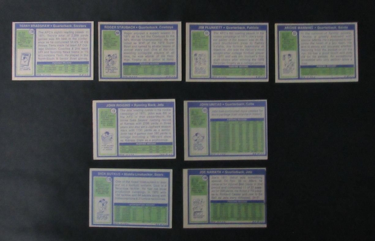 1972 TOPPS Football Complete Card Set (263) Namath, Unitas, Staubach 186151