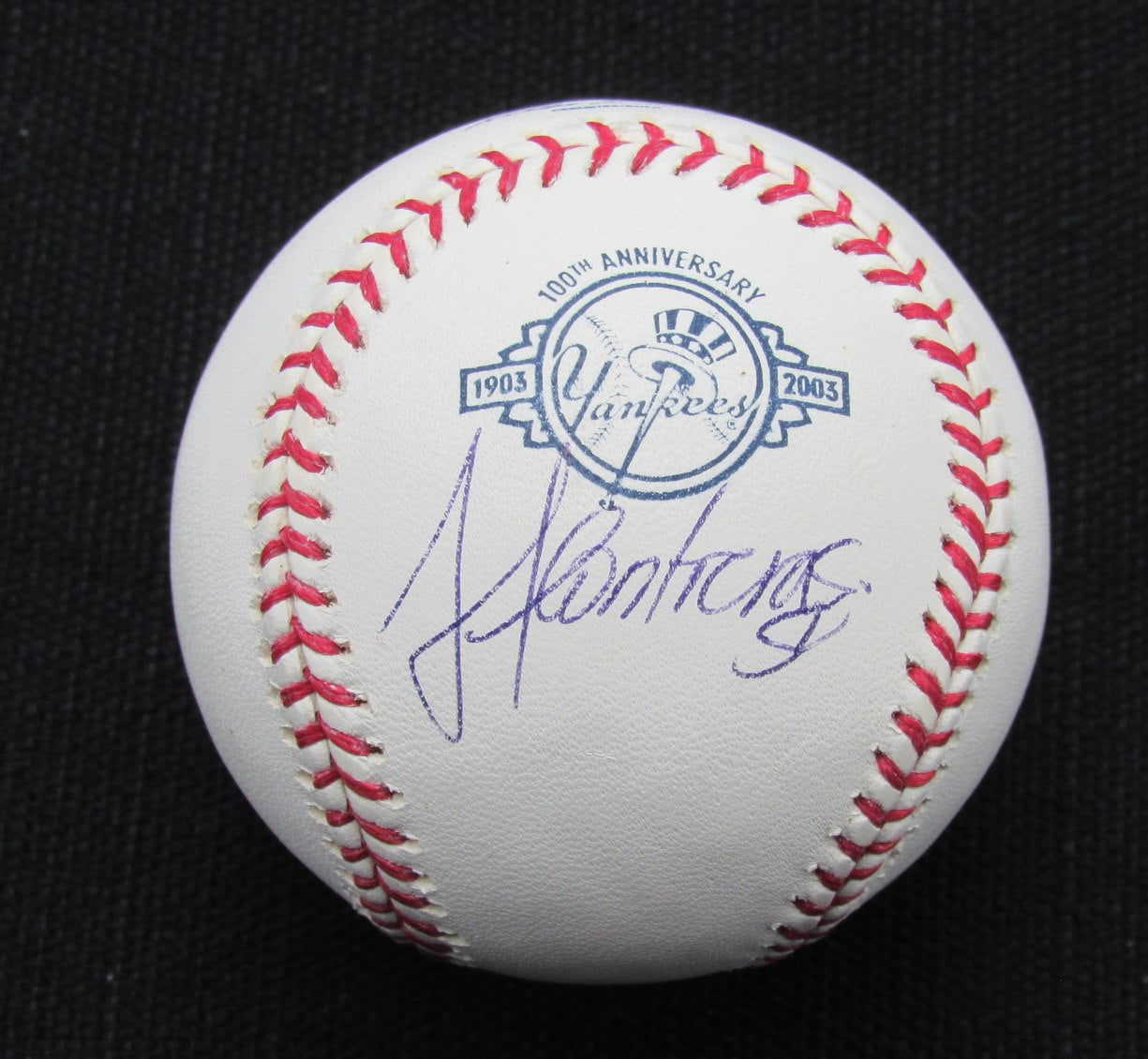 Jose Contreras Signed/Auto Yankees 100th OML Baseball JSA 186632