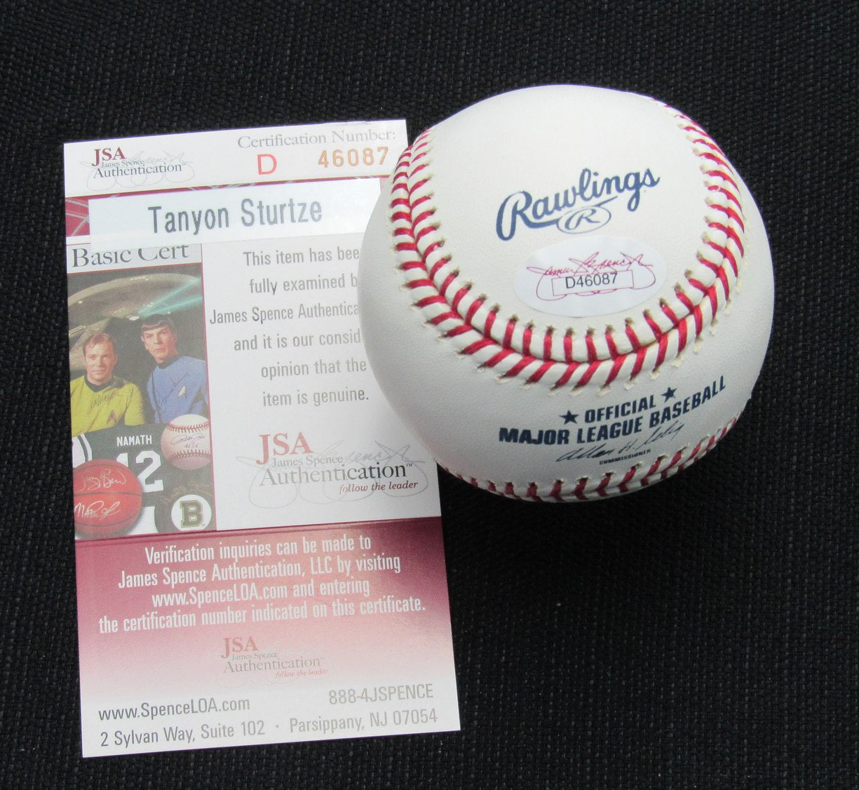 Tanyon Sturtze Signed/Auto Yankees 100th OML Baseball JSA Inscr 186855