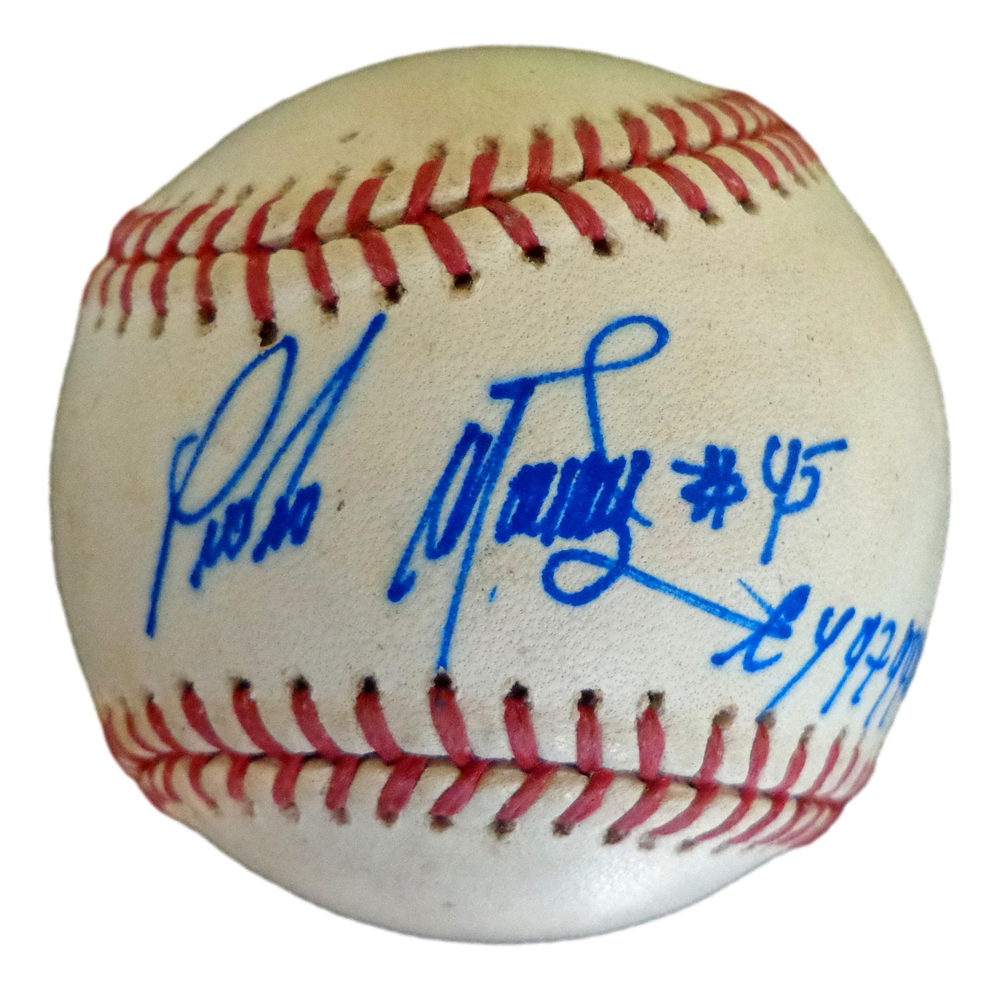 Pedro Martinez HOF Autographed/Inscribed OML Baseball Boston Red Sox JSA 180381