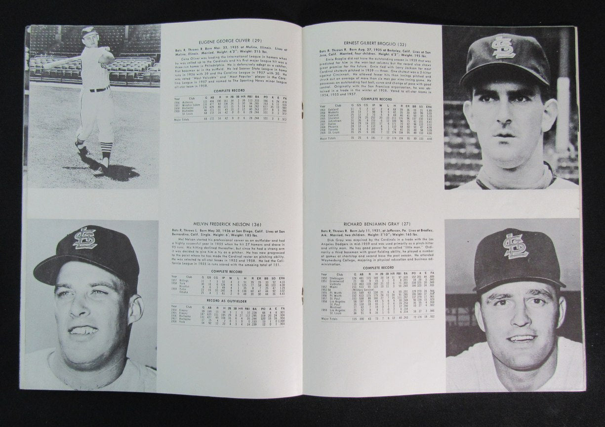 1960 St. Louis Cardinals Baseball Official Yearbook