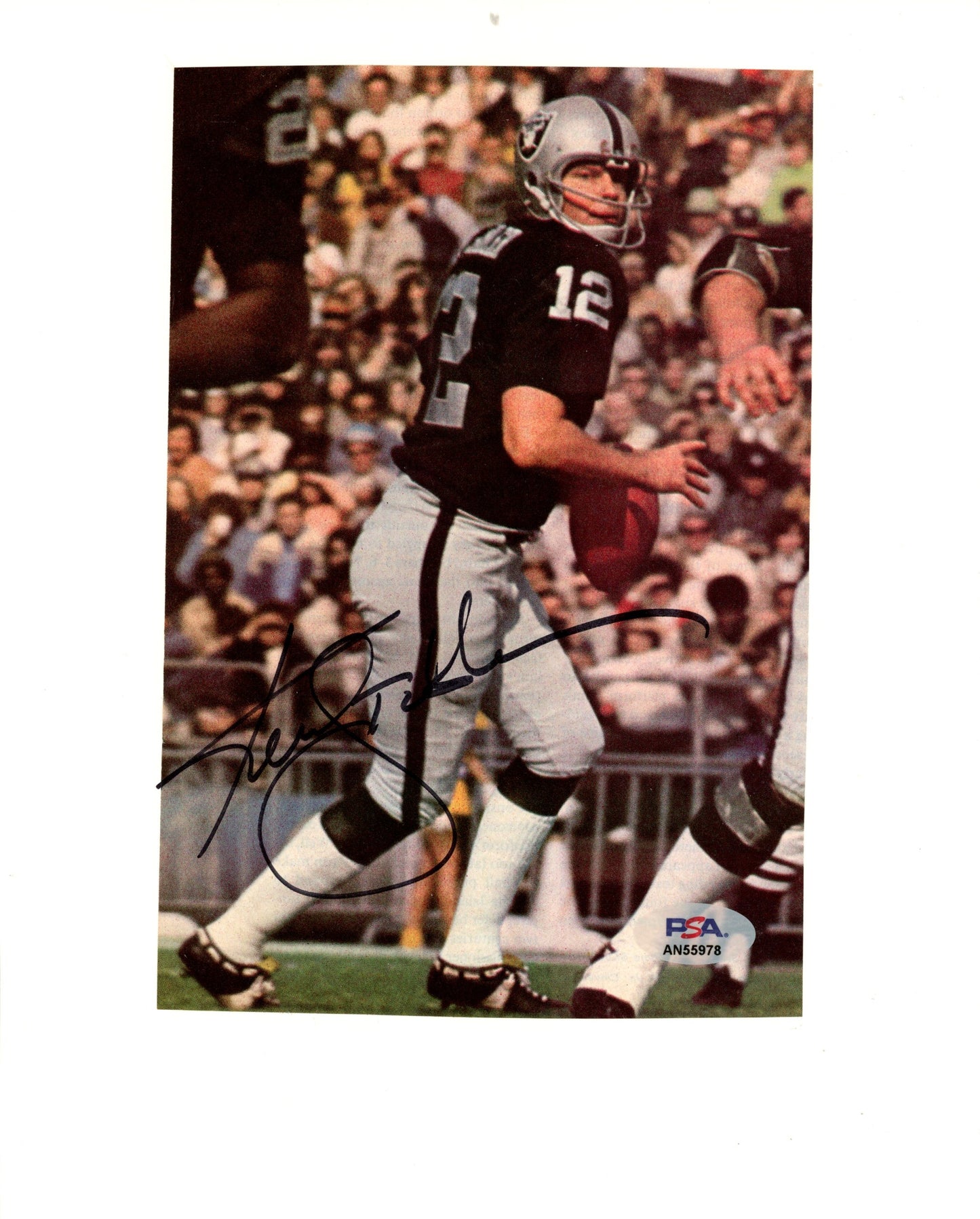 Ken Stabler HOF Signed/Inscr Mounteed 8x10 Magazine Photo Raiders PSA/DNA 188115