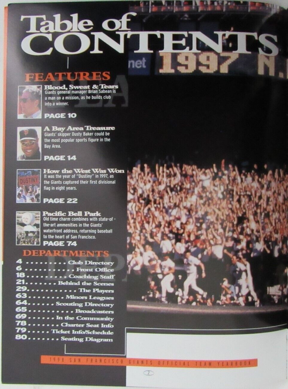 1998 San Francisco Giants Team Yearbook 165080