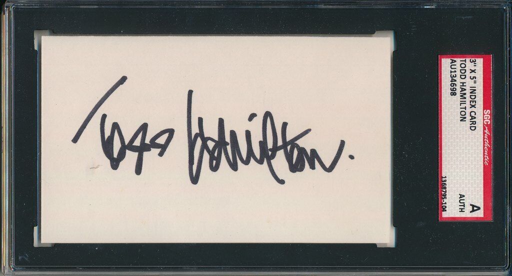 Todd Hamilton PGA 2004 Open Champion Signed 3x5 Index Card SGC 143695