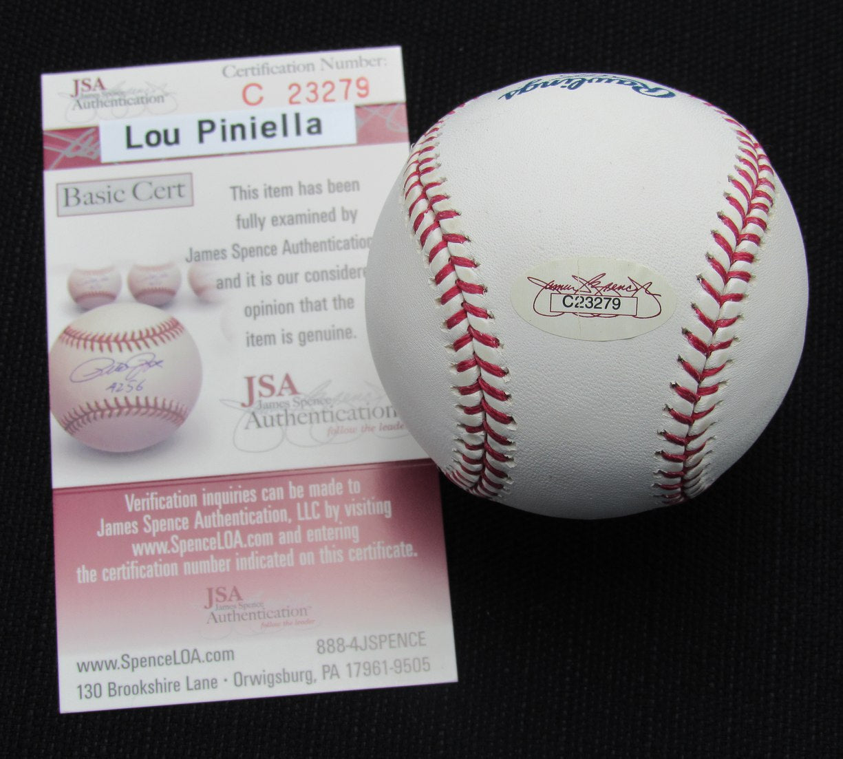 Lou Piniella Signed/Auto Yankees 100th OML Baseball JSA Inscr 186940