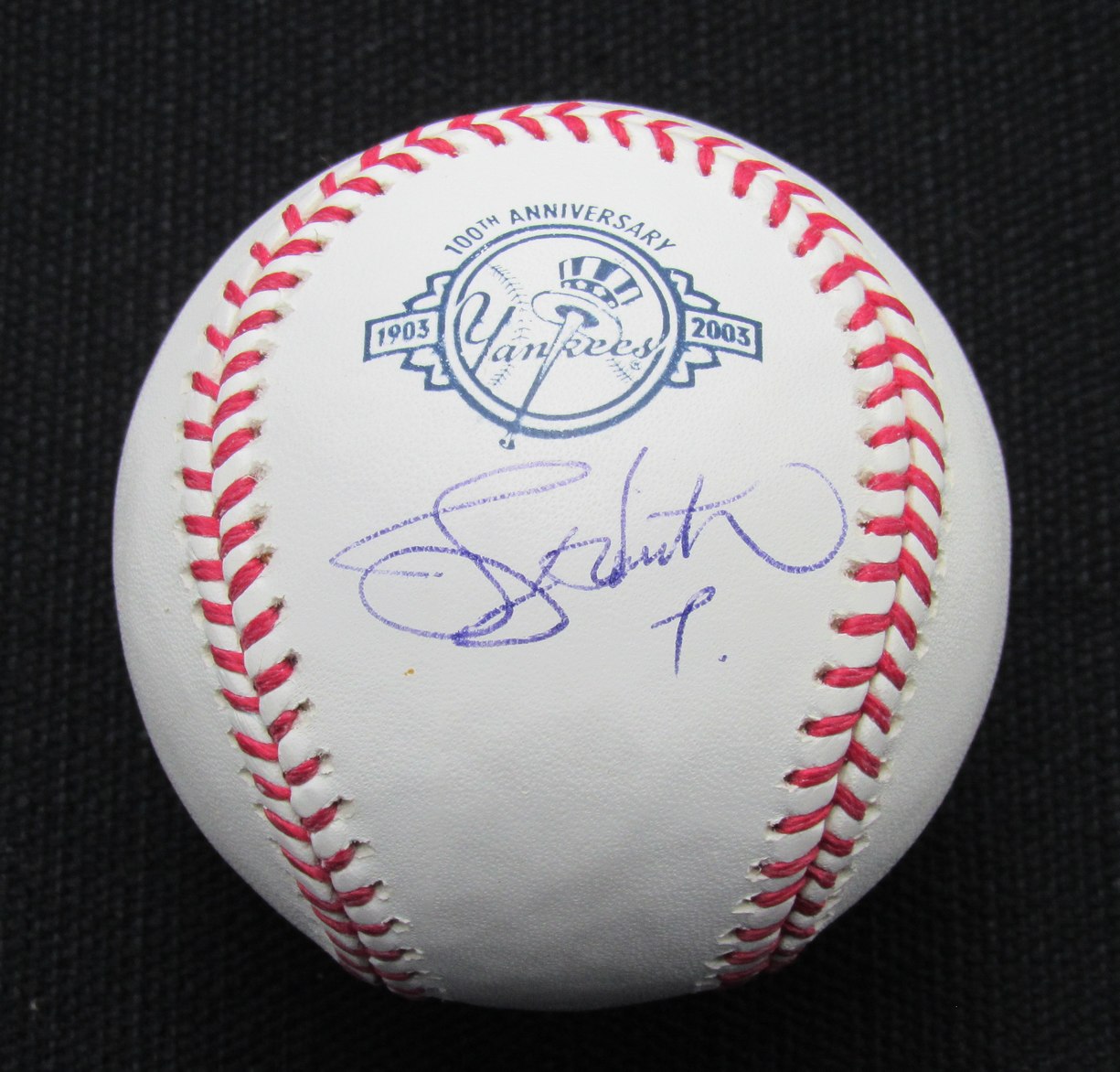 Jerry Hairston JR Signed/Auto Yankees 100th OML Baseball JSA 186639