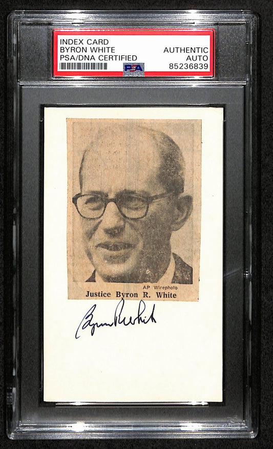 Byron "Whizzer"  CFB HOF Signed/Auto 3x5 Index Card UNC PSA/DNA 189006