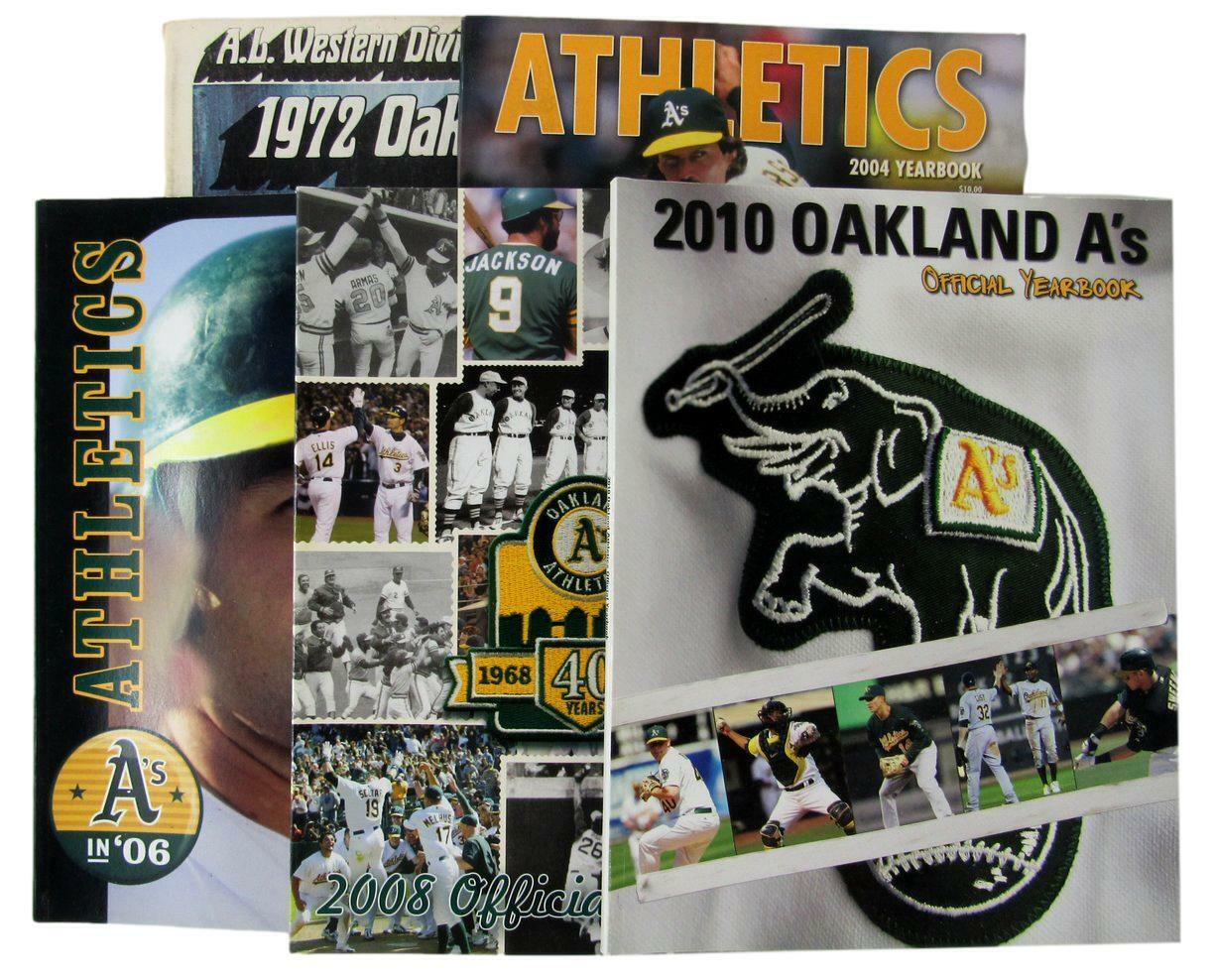 Lot of 5 Oakland A's Official Yearbooks (1972, 2004, 2006, 2008, 2010) 160879
