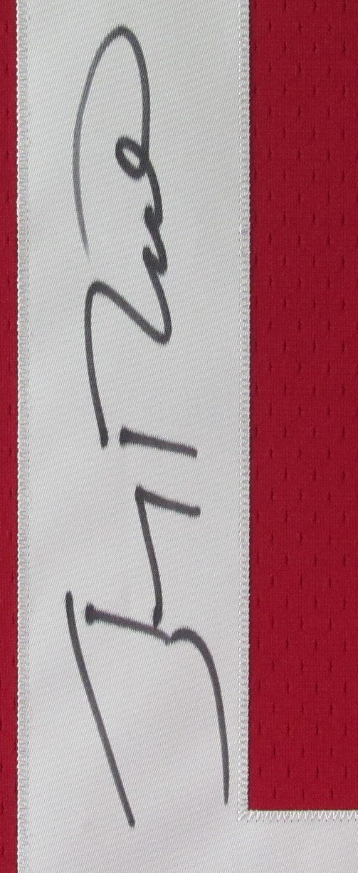 Jerry Rice HOF Signed Red Mitchell & Ness Jersey 49ers Framed Fanatics 193301